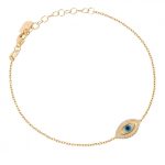 Βραχιόλι ματάκι με φίλντισι από ασήμι 925°