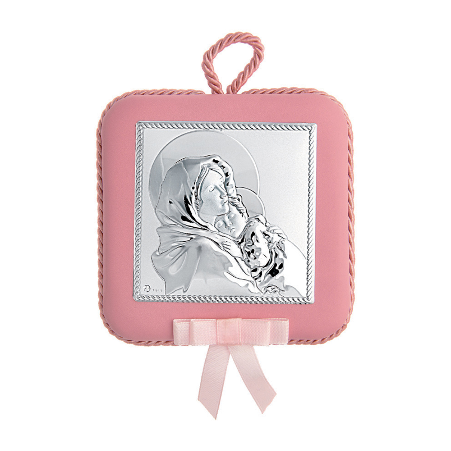 IMG_5935 Ασημένια εικόνα-φυλαχτό κούνιας με μουσική για κορίτσι MA/DM604-LR - Image 1