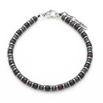 Βραχιόλι Ατσάλινο Με Χάντρες Αιματίτη και μπρονζίτη L31A-B035-4