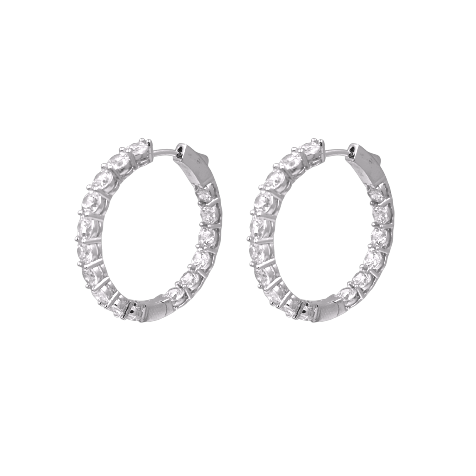 Photoroom-20250127_122100 Σκουλαρίκια Maryna hoops cubic zirconia από ασήμι 925° - Image 1