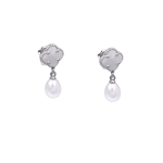 Σκουλαρίκια white clovers κρεμαστά από ασήμι 925°