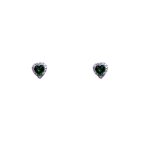 Σκουλαρίκια tiny green hearts από ασήμι 925°