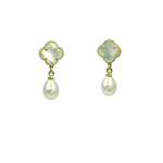 Σκουλαρίκια gold clovers κρεμαστά από ασήμι 925°