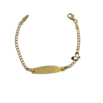 Ταυτότητα βραχιόλι χρυσό με πεταλούδα σε Κ14