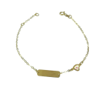 Ταυτότητα βραχιόλι χρυσό με καρδιά σε Κ9