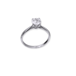 Δαχτυλίδι λευκόχρυσο μονόπετρο Κ14