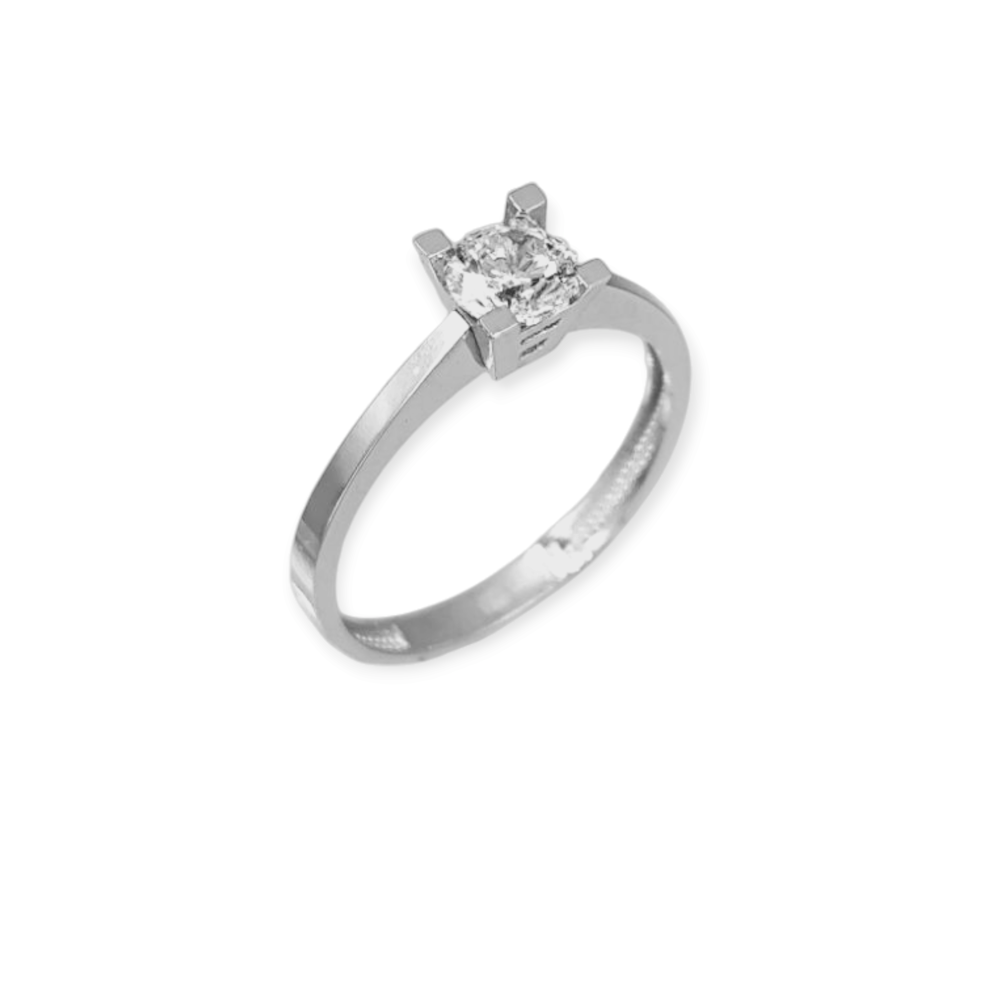 IMG_20250417_101108 Δαχτυλίδι λευκόχρυσο μονόπετρο Κ14 - Image 1