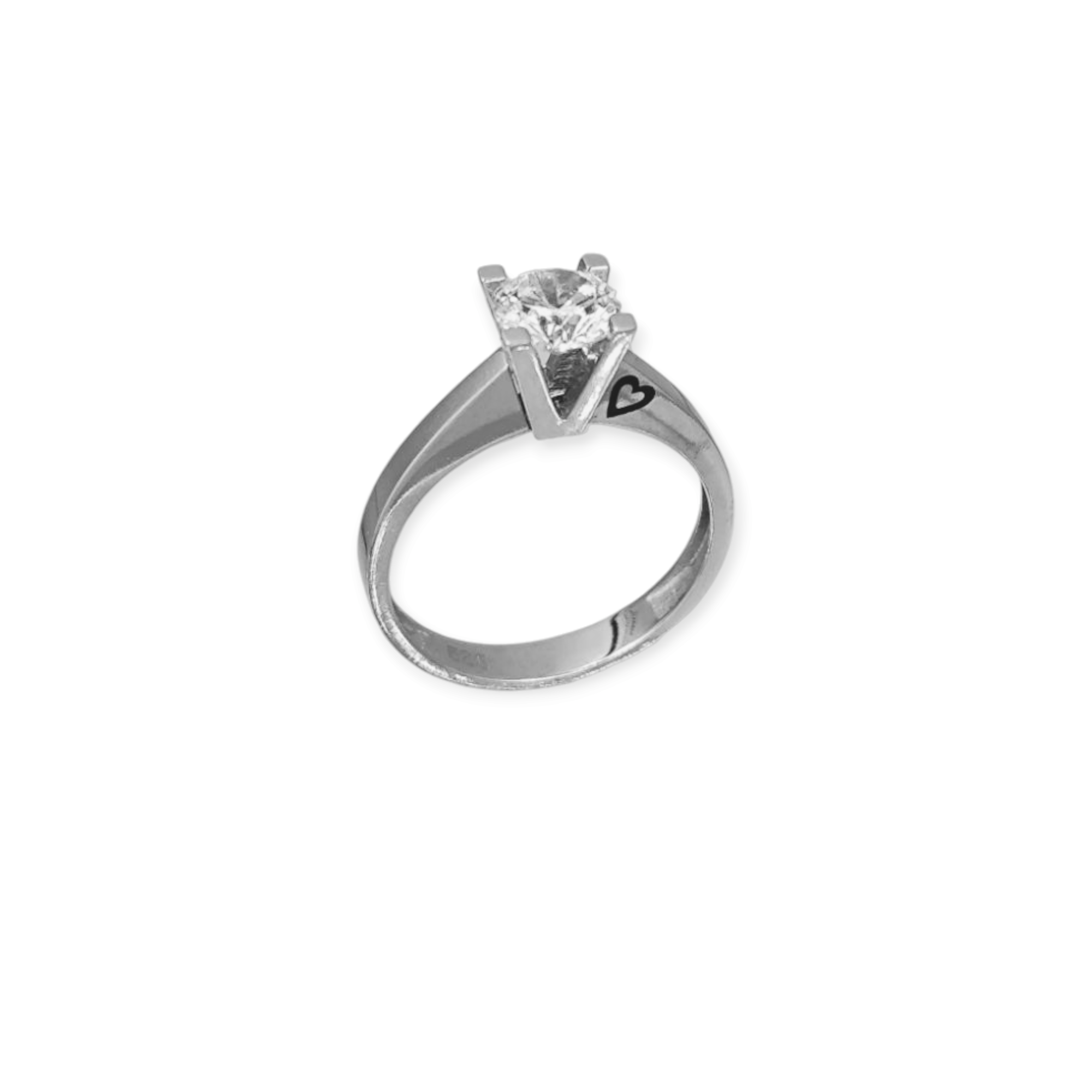 IMG_20250417_105459 Δαχτυλίδι λευκόχρυσο μονόπετρο Κ14 - Image 1