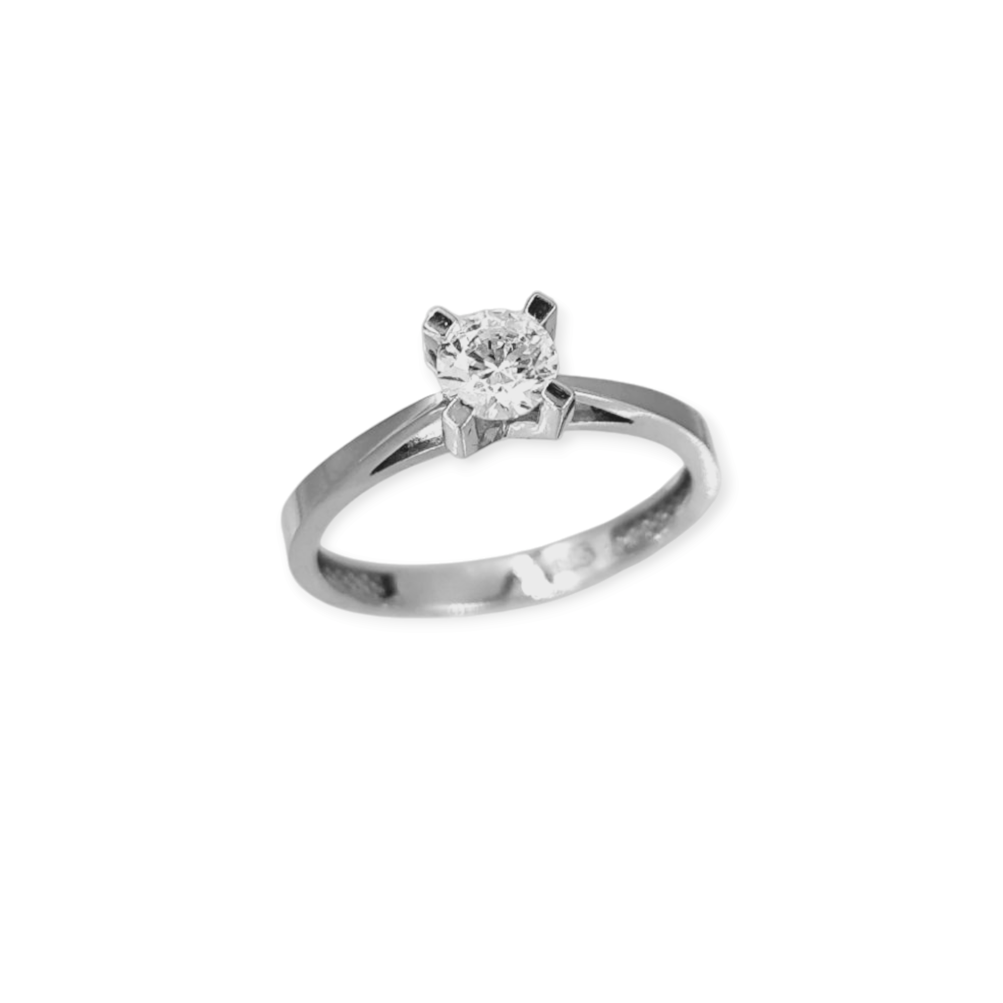 IMG_20250417_105908 Δαχτυλίδι λευκόχρυσο μονόπετρο Κ14 - Image 1