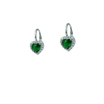 Σκουλαρίκια green hearts από ασήμι 925°