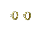 Σκουλαρίκια gold zircon hoops από ασήμι 925°