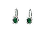 Σκουλαρίκια κρικάκια πράσινες ροζέτες από ασήμι 925°