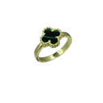 Δαχτυλίδι malachite clover από ασήμι 925°