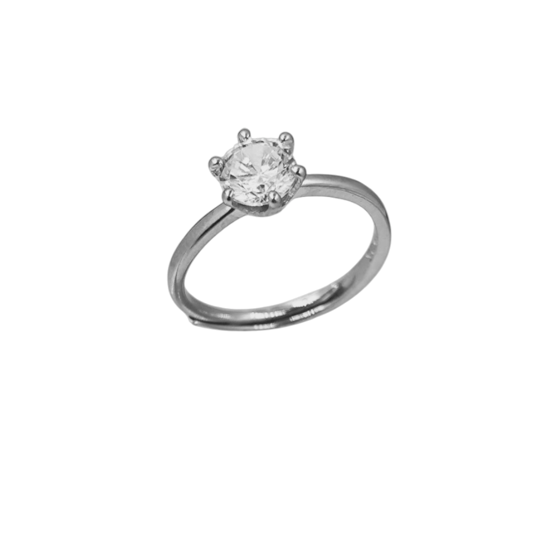 IMG_20250428_130552 Δαχτυλίδι μονόπετρο με λευκό ζιργκόν από ασήμι 925° - Image 1