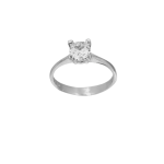 Δαχτυλίδι μονόπετρο με λευκό ζιργκόν από ασήμι 925°