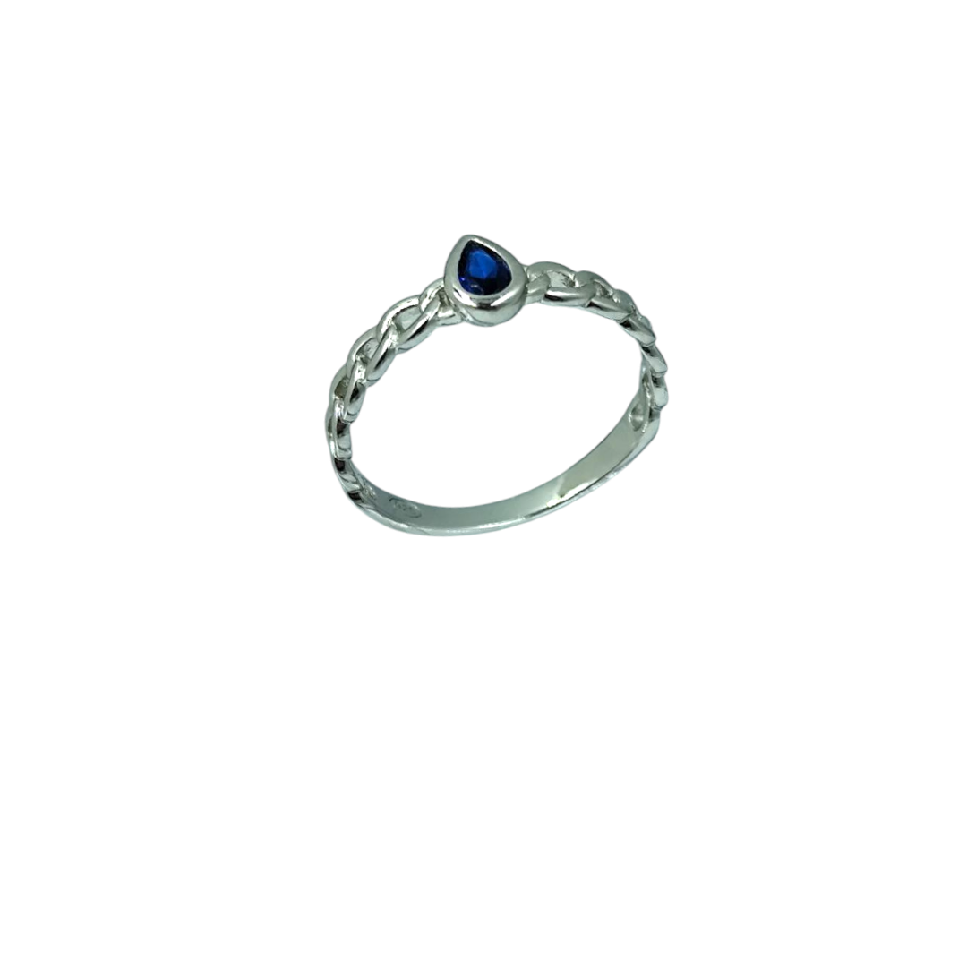 Photoroom-20250428_131312247 Δαχτυλίδι Gourmet Chain blue drop από Ασήμι 925° - Image 1