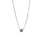 Κολιέ eye target cross από ασήμι 925°