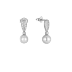 Σκουλαρίκια glossy pearl drop από ασήμι 925°