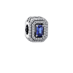 Charm blue square για βραχιόλι από ασήμι 925°