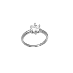 Δαχτυλίδι μονόπετρο με λευκό ζιργκόν από ασήμι 925°
