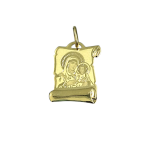 Φυλαχτό κρεμαστό με Παναγία χρυσό σε πάπυρο Κ9