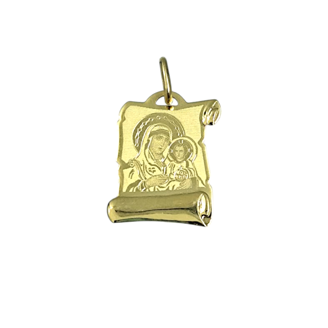 IMG_20250509_111534 Φυλαχτό κρεμαστό με Παναγία χρυσό σε πάπυρο Κ9 - Image 1