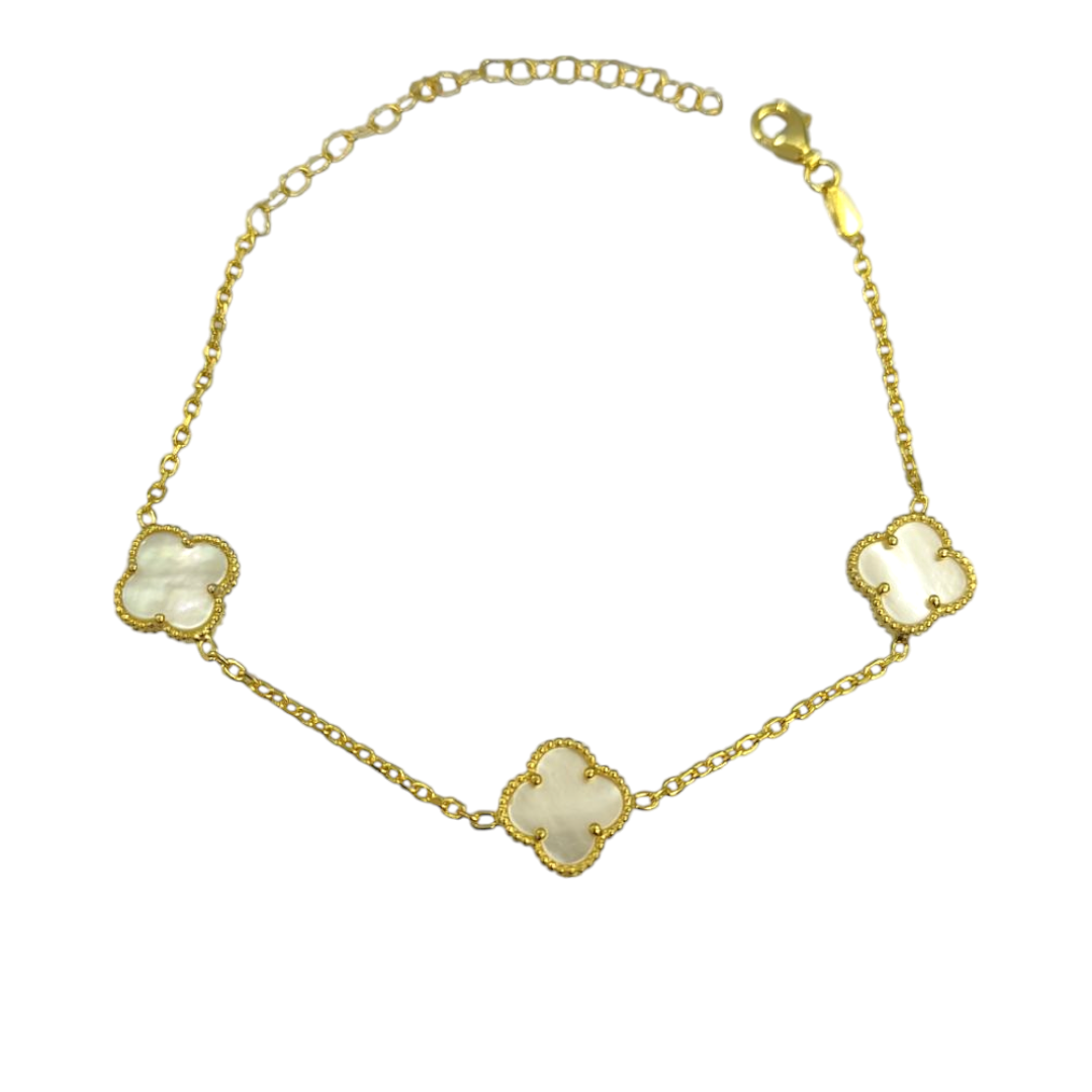 IMG_20250522_105736 Βραχιόλι clovers από επιχρυσωμένο ασήμι 925° - Image 1