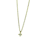 Κολιέ χρυσό Μονόπετρο Από Ασήμι 925°