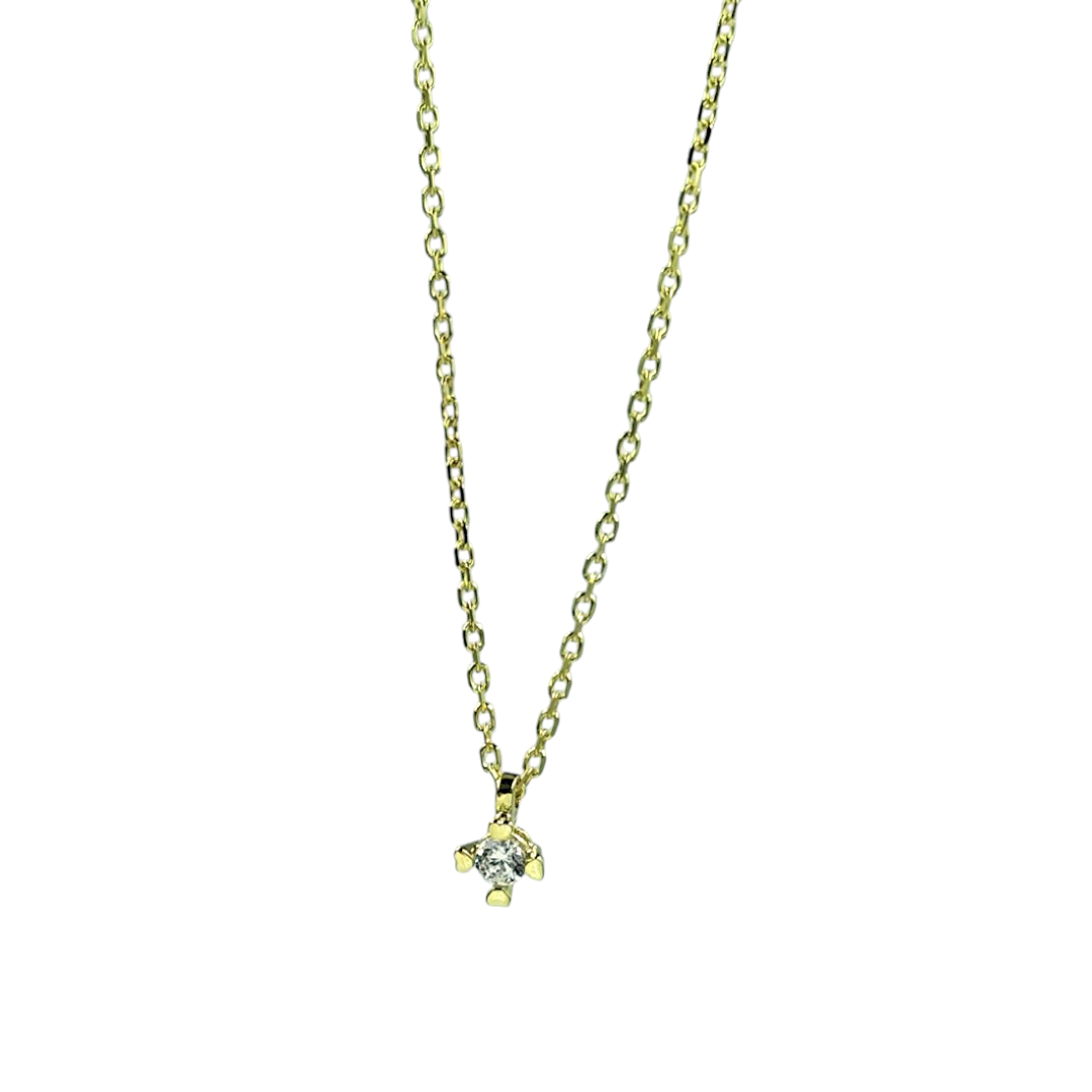 IMG_20250523_092657 Κολιέ χρυσό Μονόπετρο Από Ασήμι 925° - Image 1