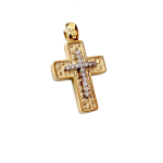 Χρυσός σταυρός γυναικείος με ζιργκόν σε 14Κ