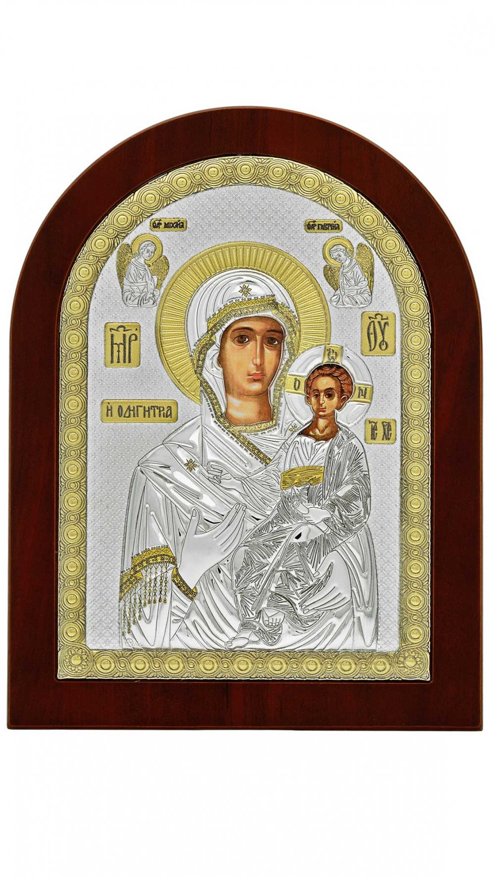 ma_e1156ax-0 Ασημένια Εικόνα Παναγία Οδηγήτρια 20x26cm MA/E1156AX - Image 1