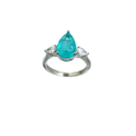 Δαχτυλίδι Paraiba pear από ασήμι 925°