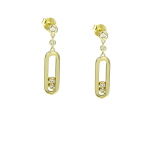 Σκουλαρίκια CHARMS κρεμαστά επιχρυσωμένα από ασήμι 925°