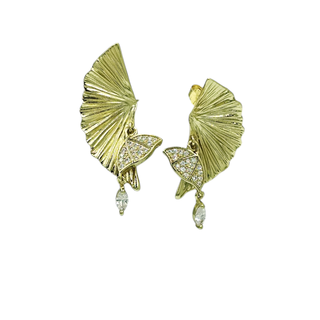 IMG_20250729_114023 Σκουλαρίκια Libia κρεμαστά εντυπωσιακά επιχρυσωμένα από ασήμι 925° - Image 1