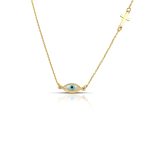 Κολιέ ματάκι με σταυρό από επιχρυσωμένο ασήμι 925