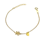 Παιδικό χρυσό βραχιόλι με πεταλούδα και καρδούλα από ασήμι 925°