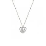 Λευκόχρυσο κολιέ tiny cage μονόπετρο με ζιργκόν σε Κ14