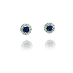 Σκουλαρίκια blue rosette από ασήμι 925°