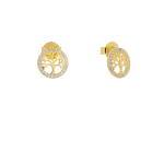 Σκουλαρίκια gold tree of life από ασήμι 925°