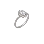 Δαχτυλίδι ροζέτα λευκή από ασήμι 925°