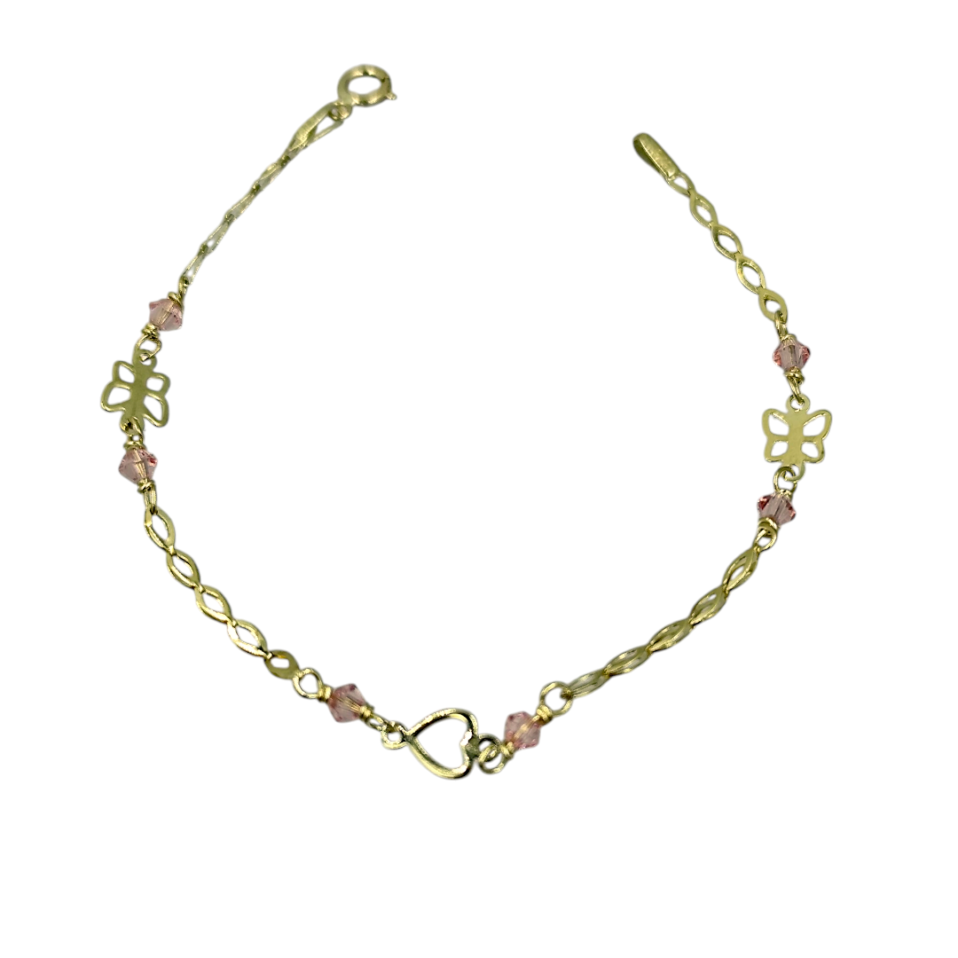 IMG_20250904_105329 Βραχιόλι χρυσό με πεταλούδες και καρδιά σε Κ9 - Image 1