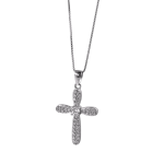 Κολιέ Glossy cross από ασήμι 925°