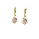 Σκουλαρίκια Catalina με ροζ ζιργκόν από ασήμι 925°