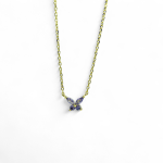 Κολιέ purple butterfly από επιχρυσωμένο ασήμι 925°