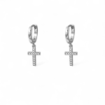 Σκουλαρίκια  hoops cross-κρικάκια με σταυρούς ασήμι 925°