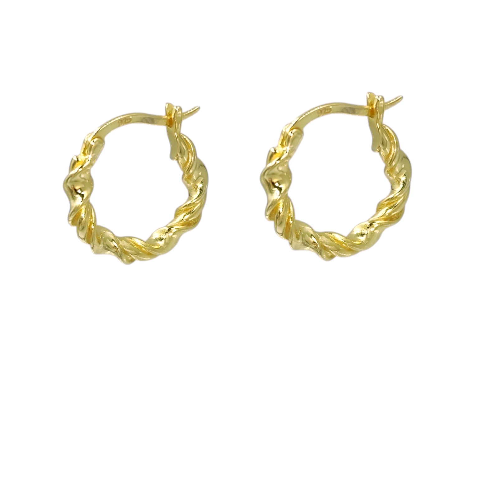 IMG_20250926_114113 Σκουλαρίκια gold and twist hoops κρίκοι ασήμι 925° - Image 1
