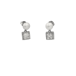 Σκουλαρίκια pearls&squares από ασήμι 925°