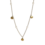 Κολιέ χρυσό rock&pearl με μαργαριτάρια σε Κ14