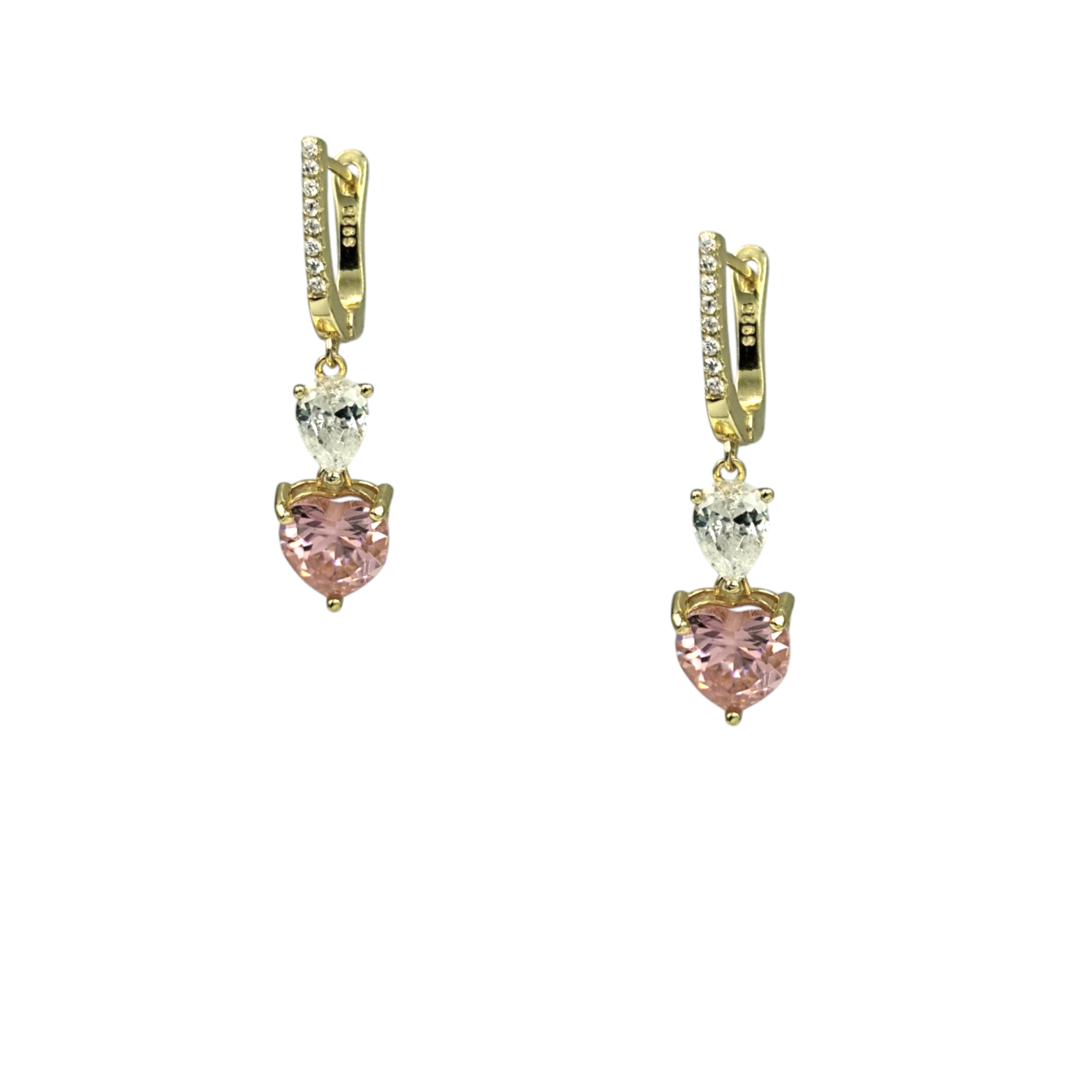 IMG_20251009_120910 Σκουλαρίκια blush hearts με ροζ ζιργκόν από ασήμι 925° - Image 1