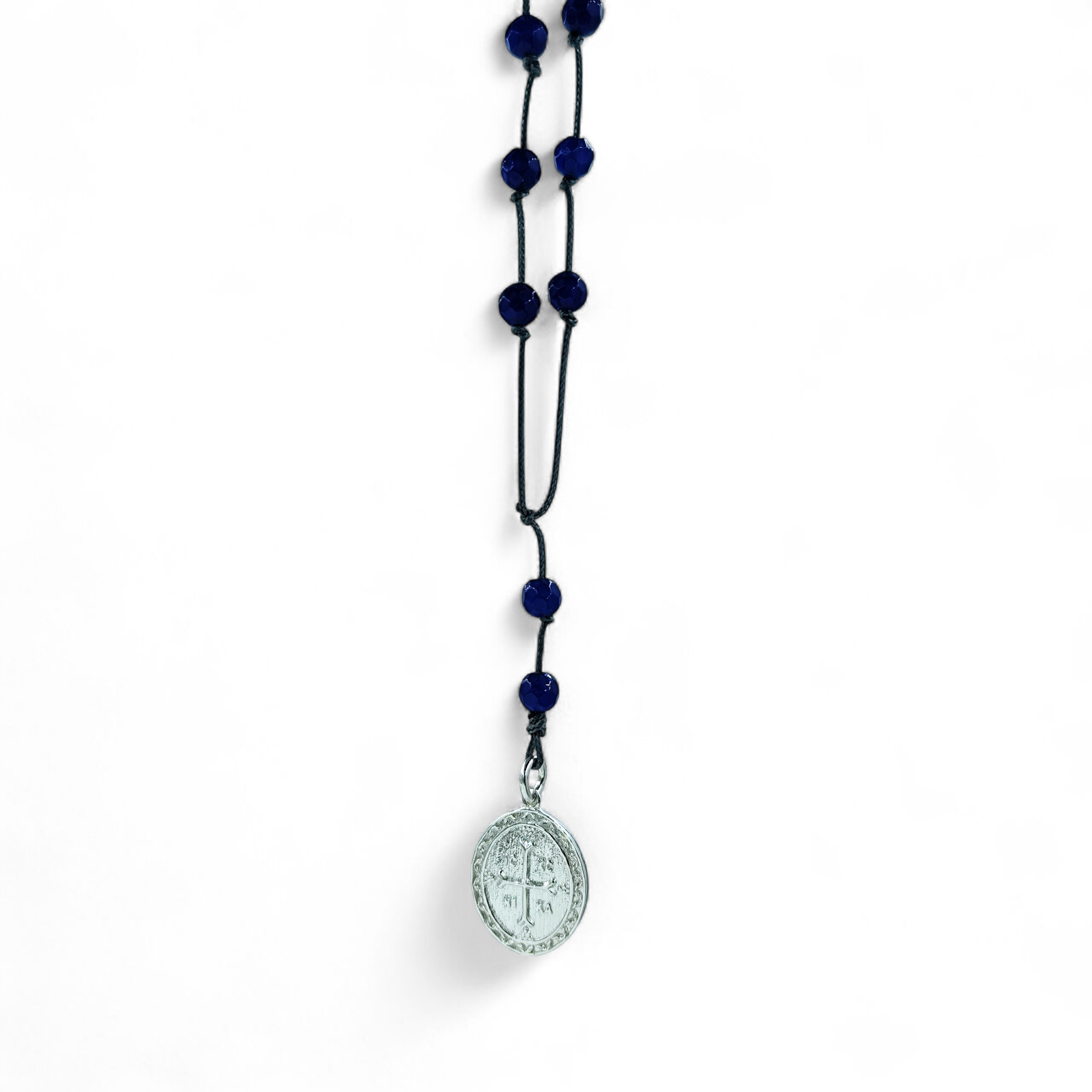 IMG_20251118_110824 ΓΟΥΡΙ-φυλαχτό αυτοκινήτου μακραμέ ασημένιο διπλής όψης με Κωνσταντινάτο και Άγιο Χριστόφορο - Image 1